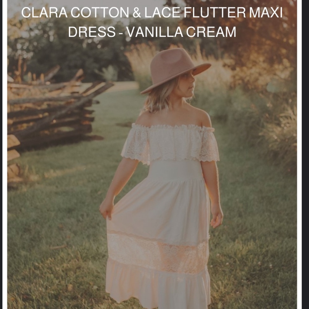 Bailey’s Blossom CLARA COTTON & LACE FLUTTER MAXI
DRESS